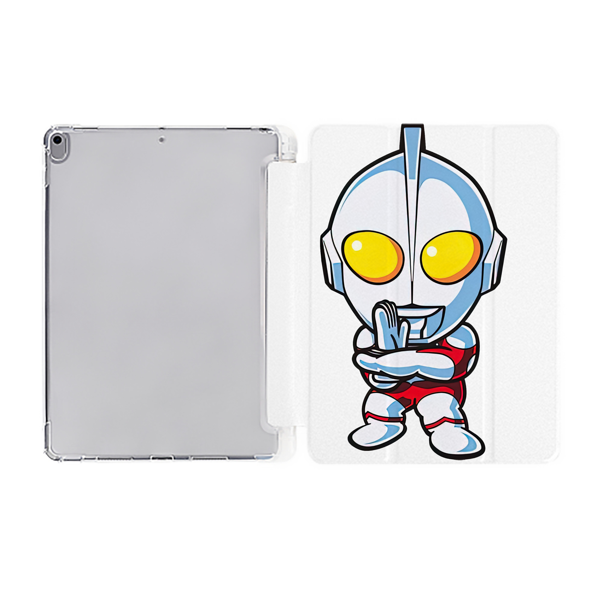 （画像用） ウルトラマン Ultraman IPad ケース ペン収納付き 三つ折りスタンド PUレザー×シリコン 対応機種9.5/10.5/10.9インチ